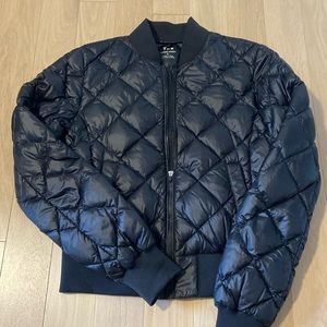 TNA league puffer bomber jacket. Size small. Black. Like new and barely worn.